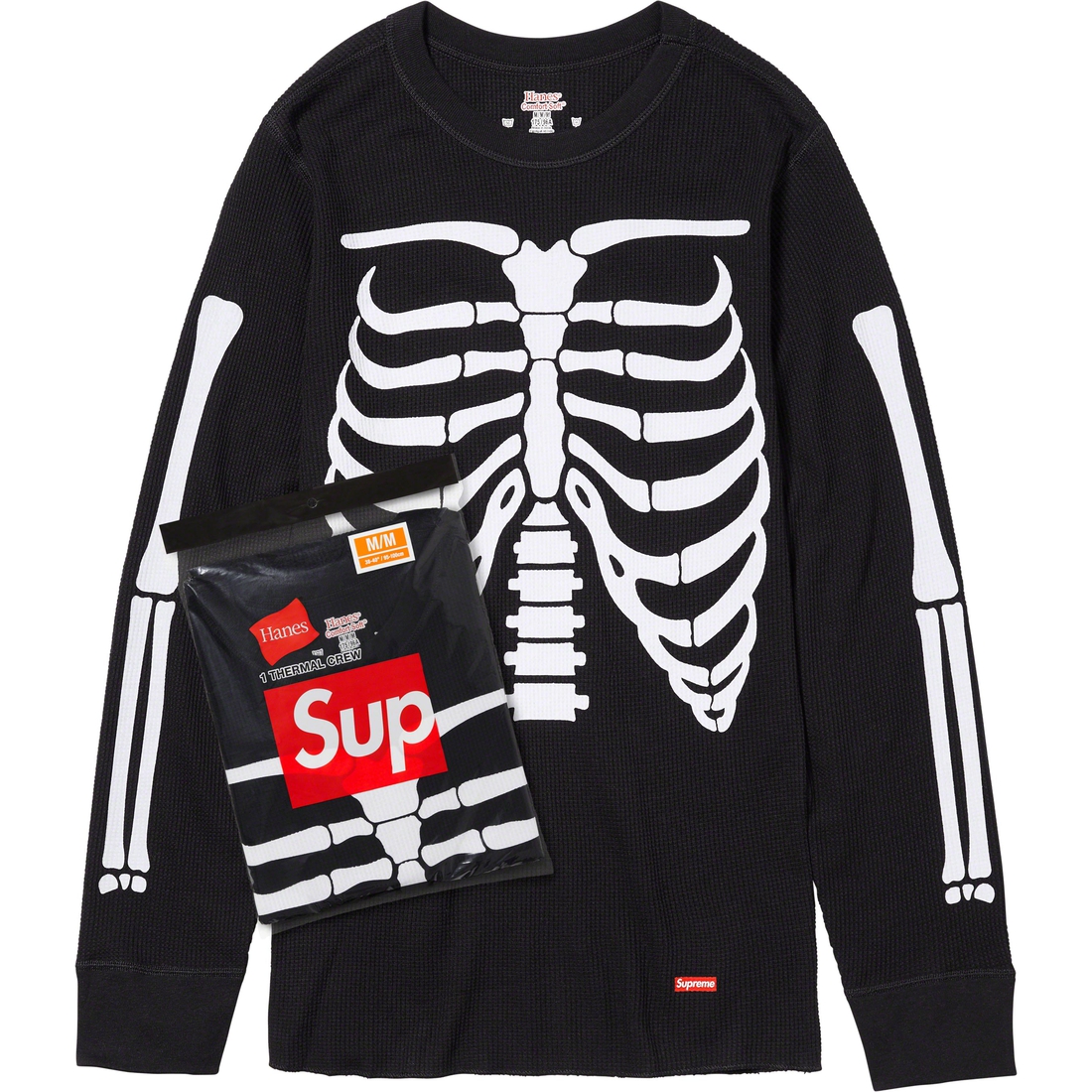 Supreme Supreme Hanes Bones Thermal Crew (1 Pack) (FW23) - Black