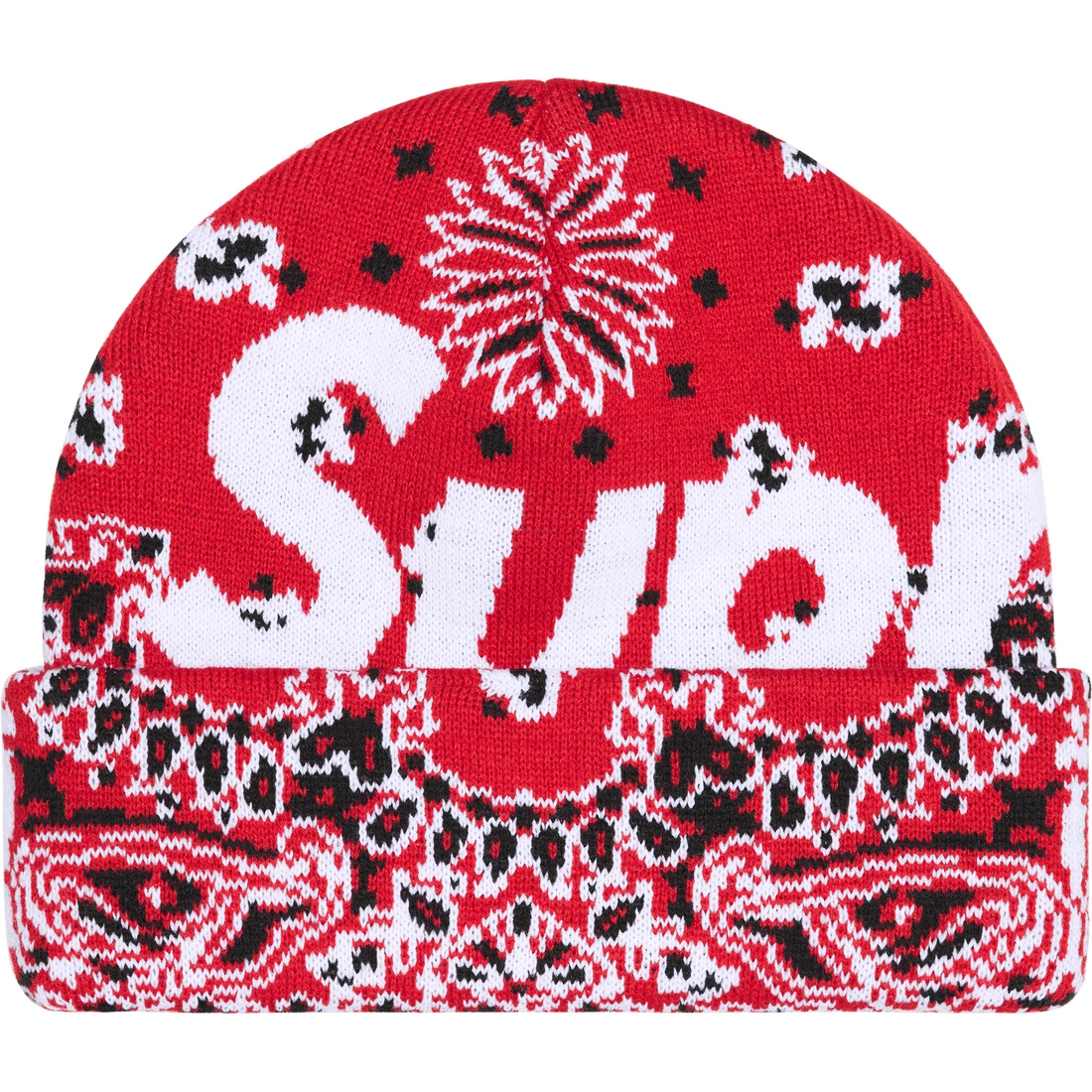 Supreme Big Logo Beanie (FW24) - Red Bandana
