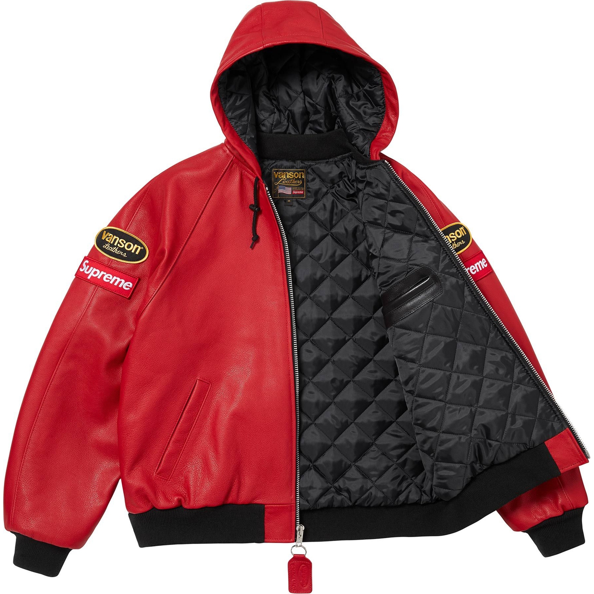 Supreme Supreme Vanson Leathers Hooded Work Jacket (FW24) - Red