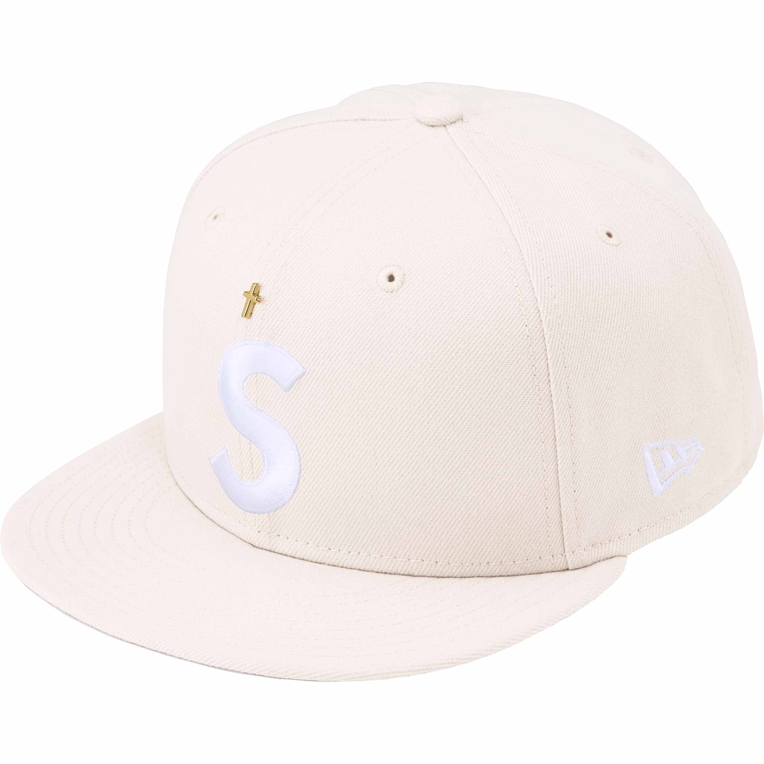 Supreme Gold Cross S Logo New Era (SS24) - Stone