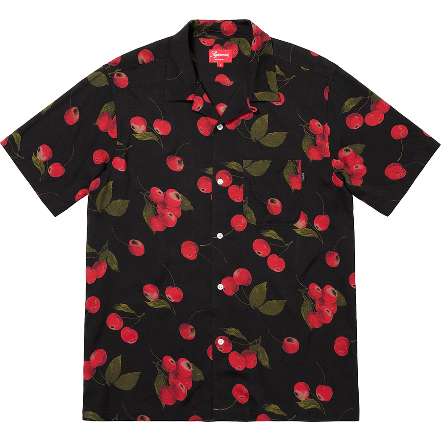 Supreme Cherry Rayon S S Shirt (SS19) - Black - $138