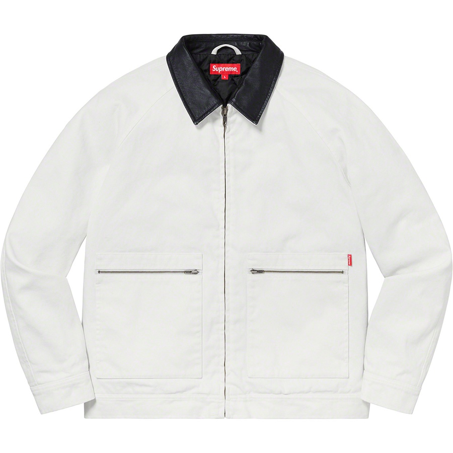 Supreme Leather Collar Work Jacket (FW20) - Natural - $198