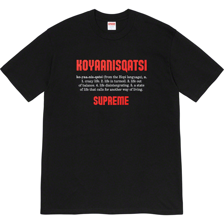 Supreme Koyaanisqatsi Tee (FW20) - Black - $48