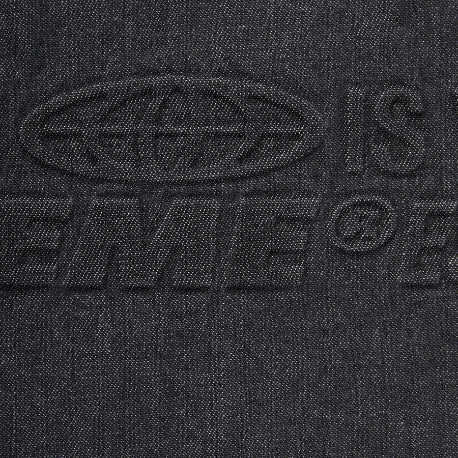 Supreme Embossed Denim S S Shirt (SS21) -  Black - $128