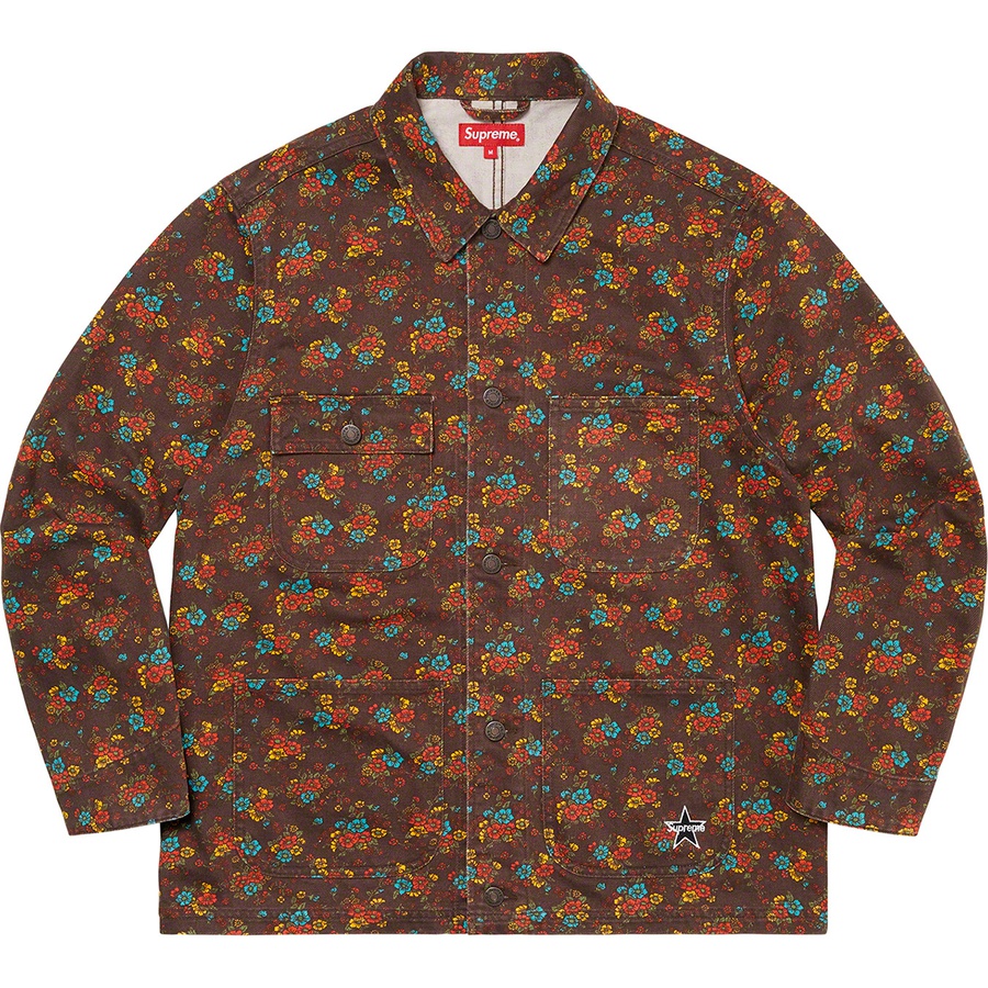 Supreme Denim Chore Coat (SS22) - Flowers - $178