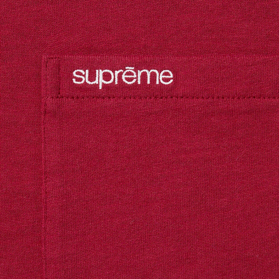 Supreme S S Pocket Tee (FW22) - Cardinal - $60