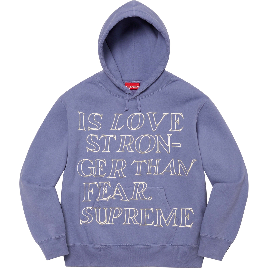 Supreme Stronger Than Fear Hooded Sweatshirt (SS23) - Light Purple - $158