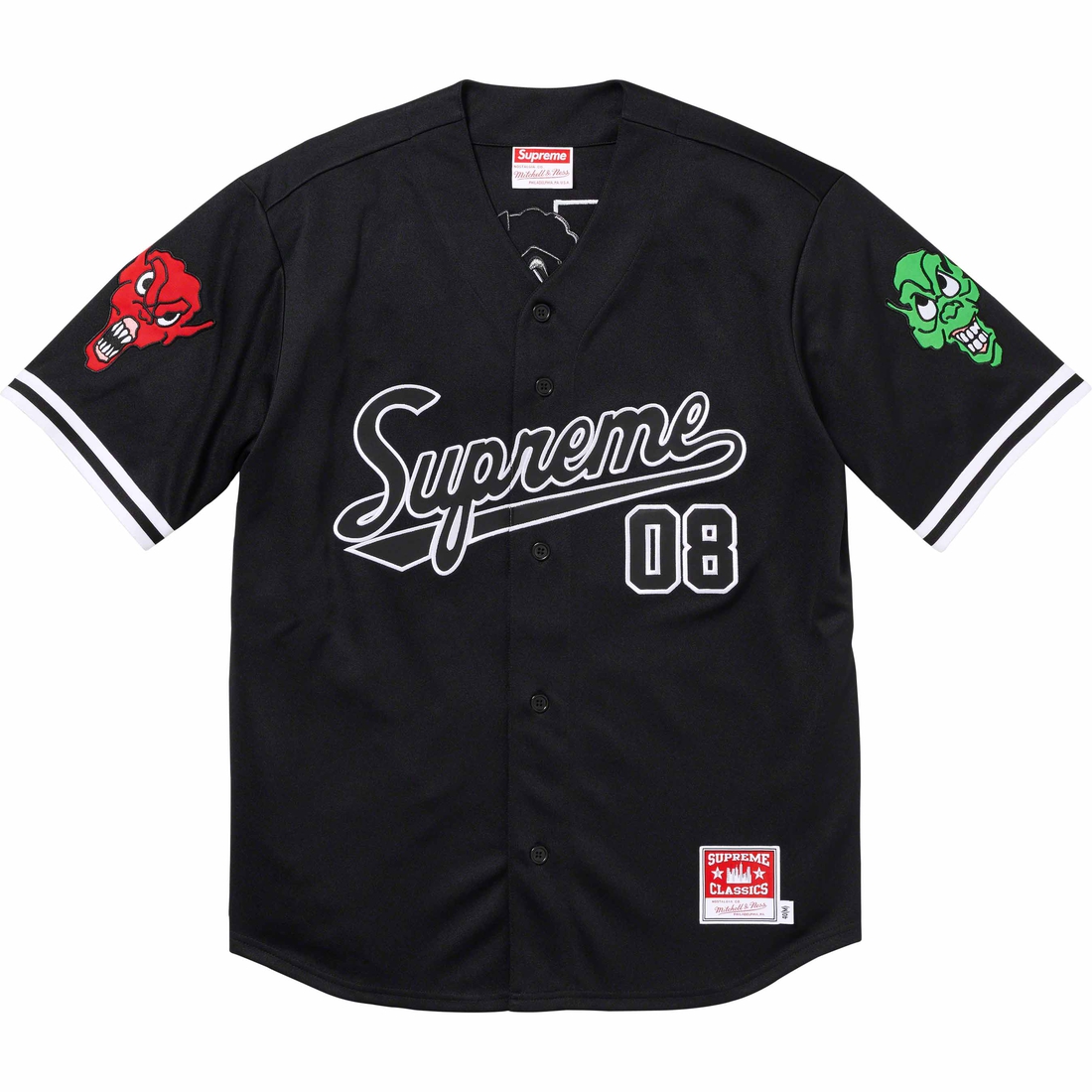 Supreme Supreme Mitchell & Ness Downtown Hell Baseball Jersey (FW23) - Black - $188