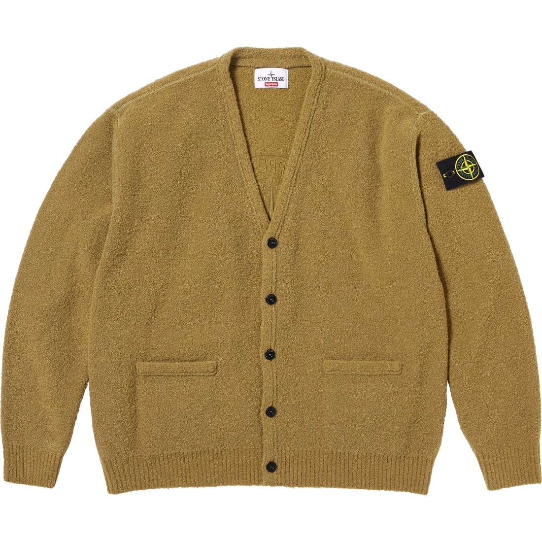 Supreme Supreme Stone Island Bouclé Cardigan (FW23) - Olive - $498
