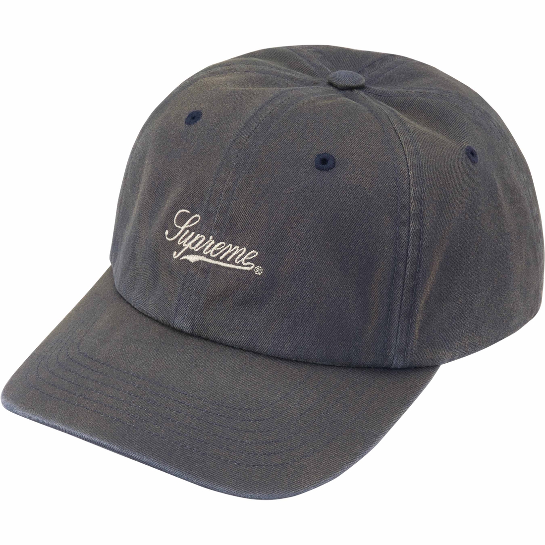 Supreme Bleached Chino 6-Panel (FW24) - Navy - $48
