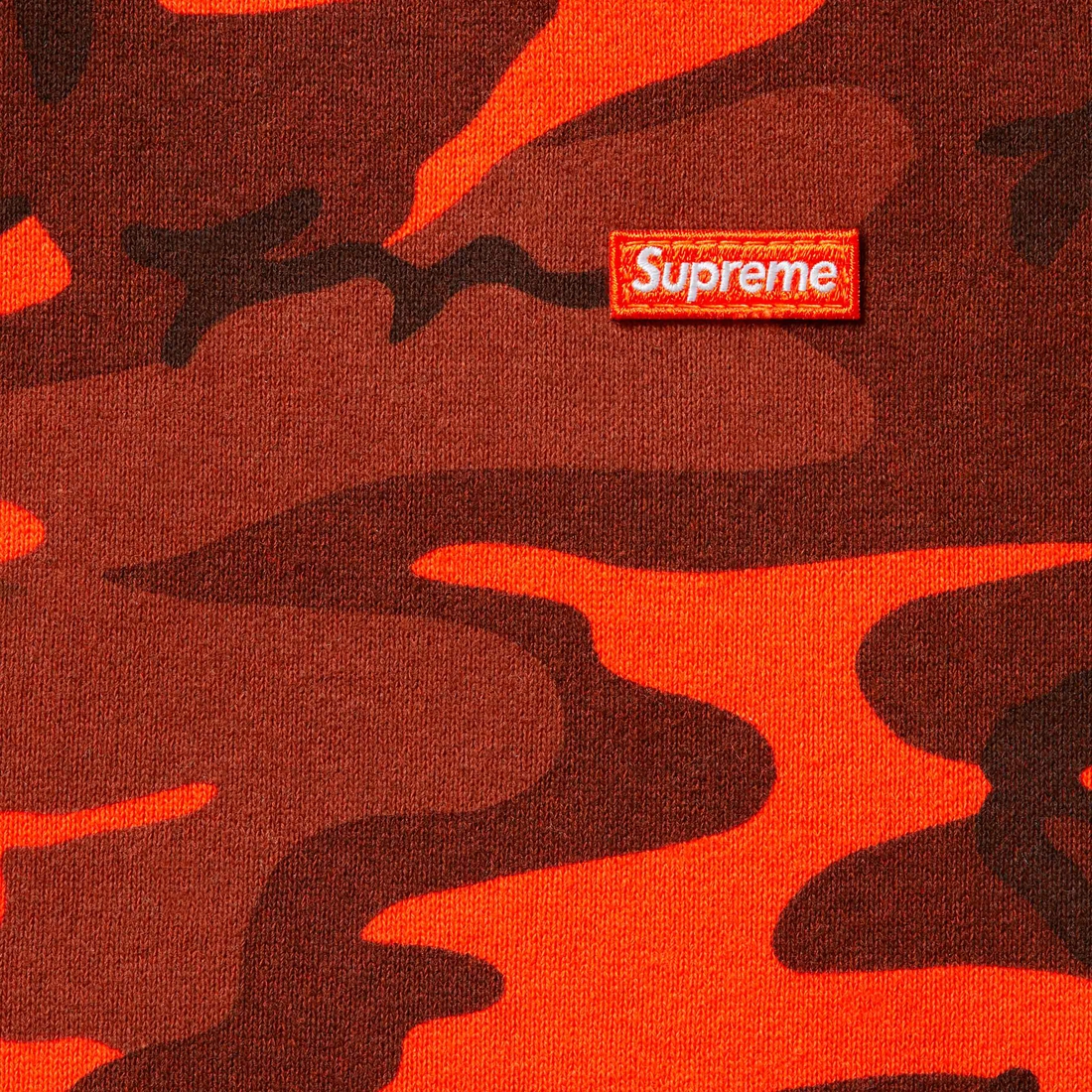 Supreme Small Box Sweatshort (SS25) - Bright Orange Camo - $118