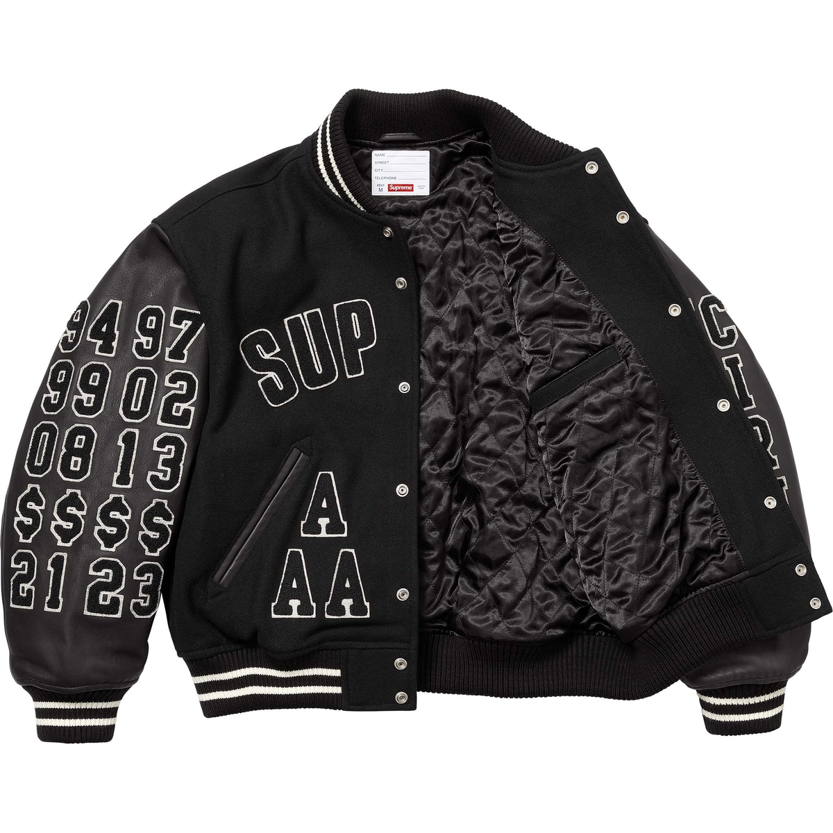 Supreme Praises Varsity Jacket (SS25) - Black - $598